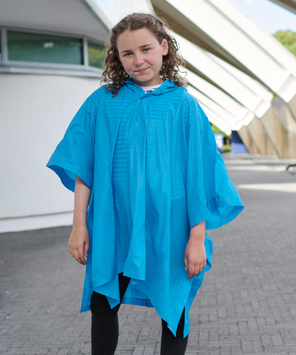 Splashmacs Kids plastic poncho, lifestyle photo