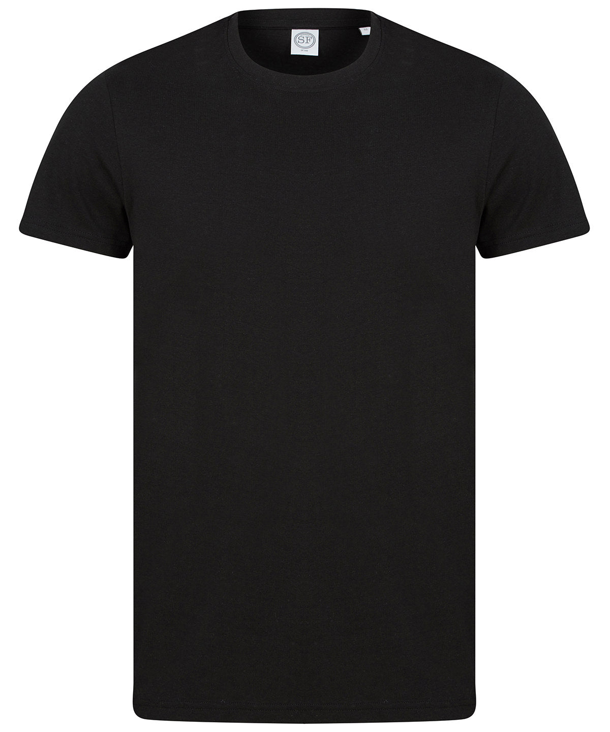 SF Unisex organic T in Black, front view