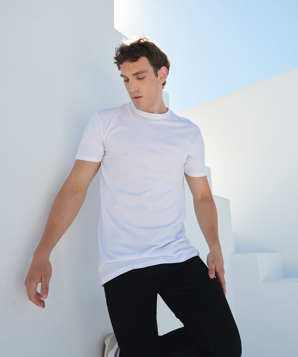 SF Longline t-shirt with dipped hem, lifestyle photo