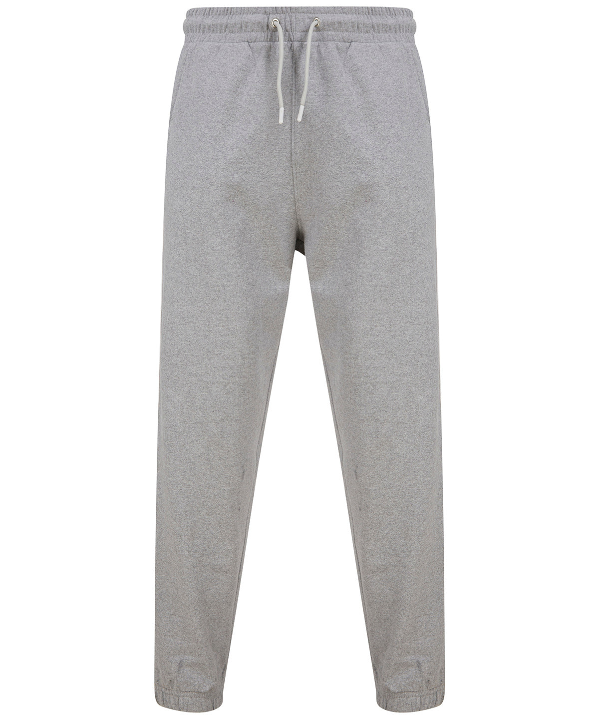 SF Unisex sustainable fashion cuffed joggers in Heather Grey, front view