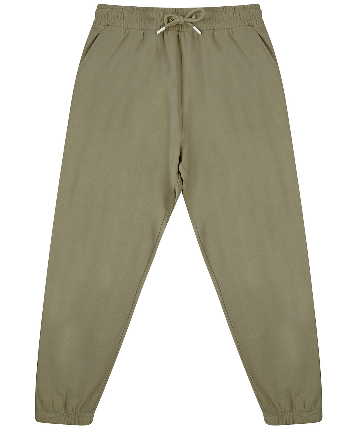 SF Unisex sustainable fashion cuffed joggers in Khaki, front view