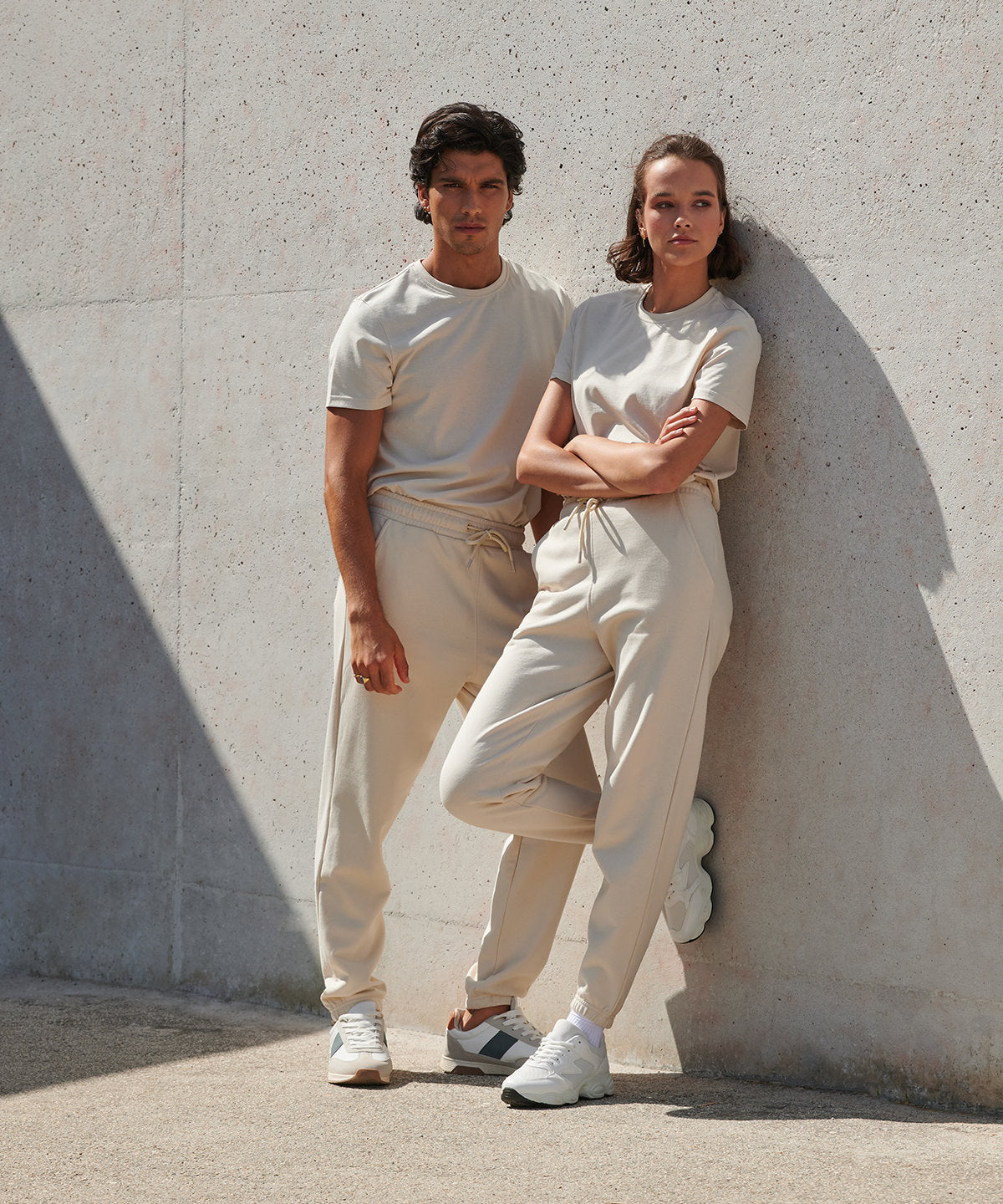 SF Unisex sustainable fashion cuffed joggers, lifestyle photo