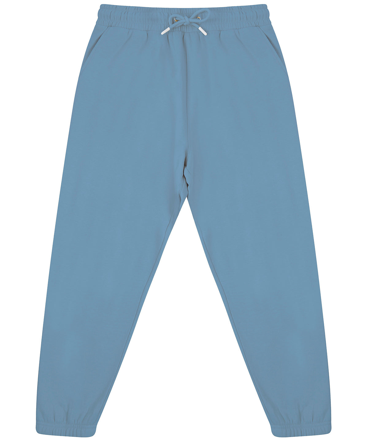 SF Unisex sustainable fashion cuffed joggers in Stone Blue, front view