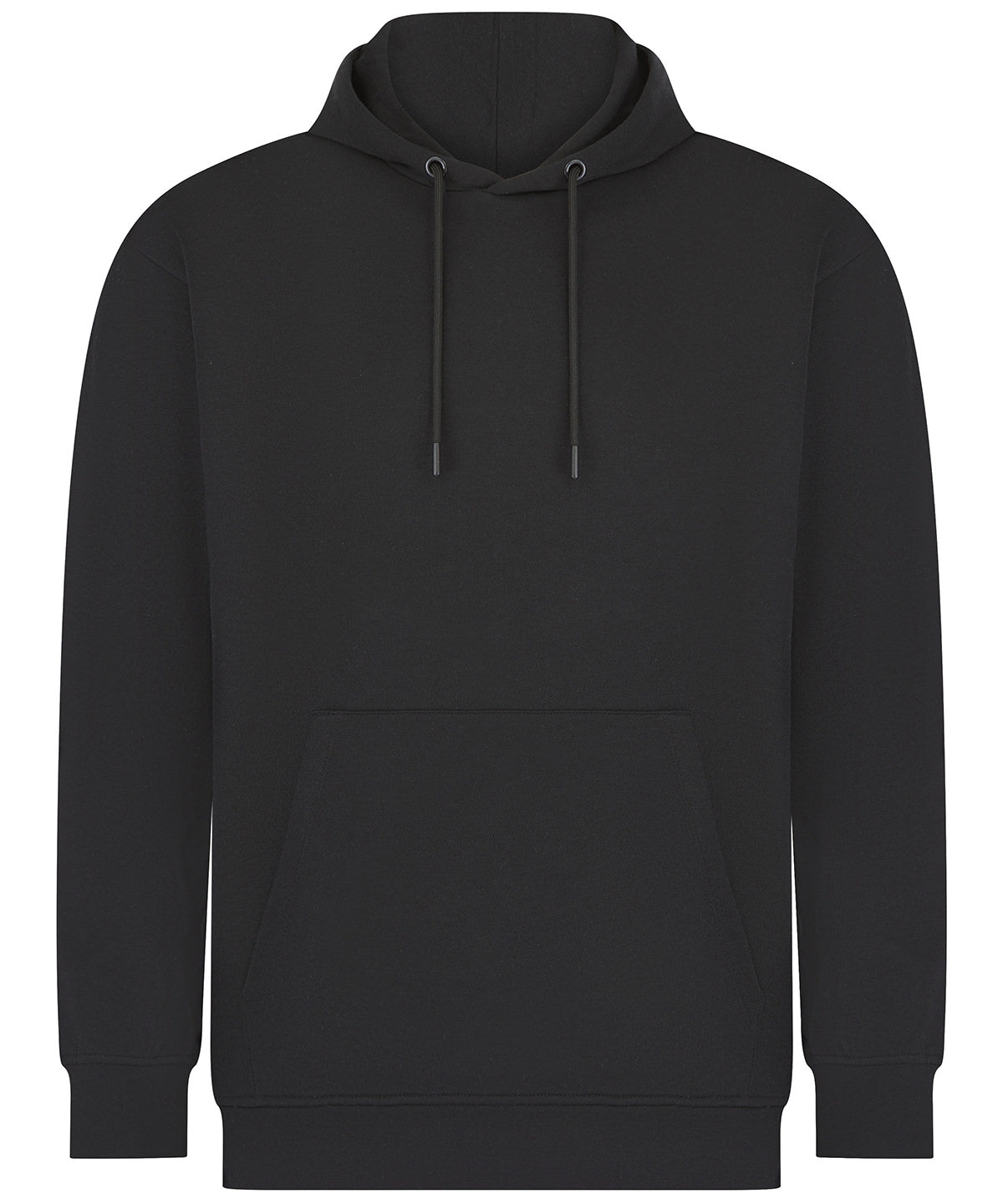 SF Unisex sustainable fashion hoodie in Black, front view