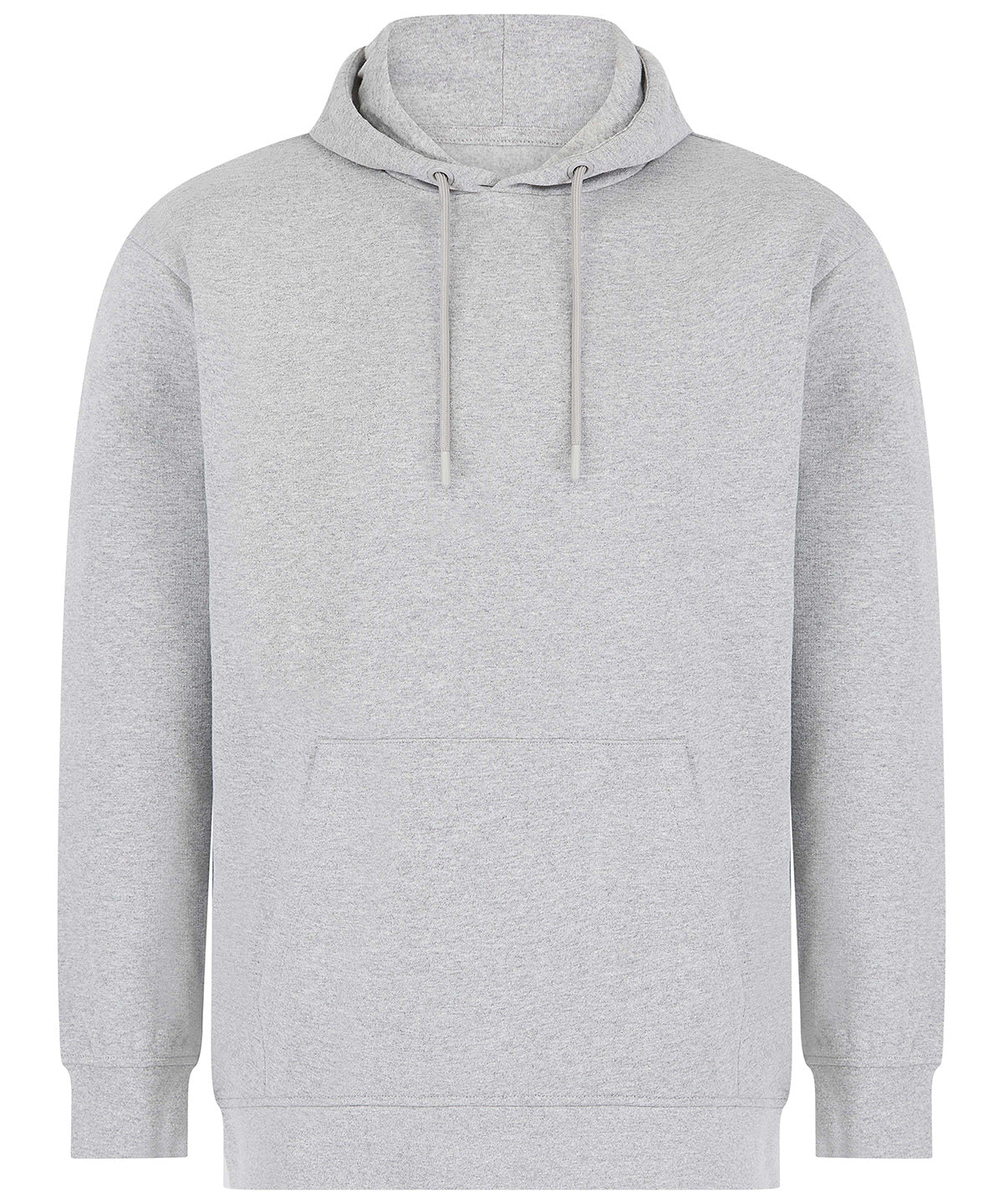 SF Unisex sustainable fashion hoodie in Heather Grey, front view