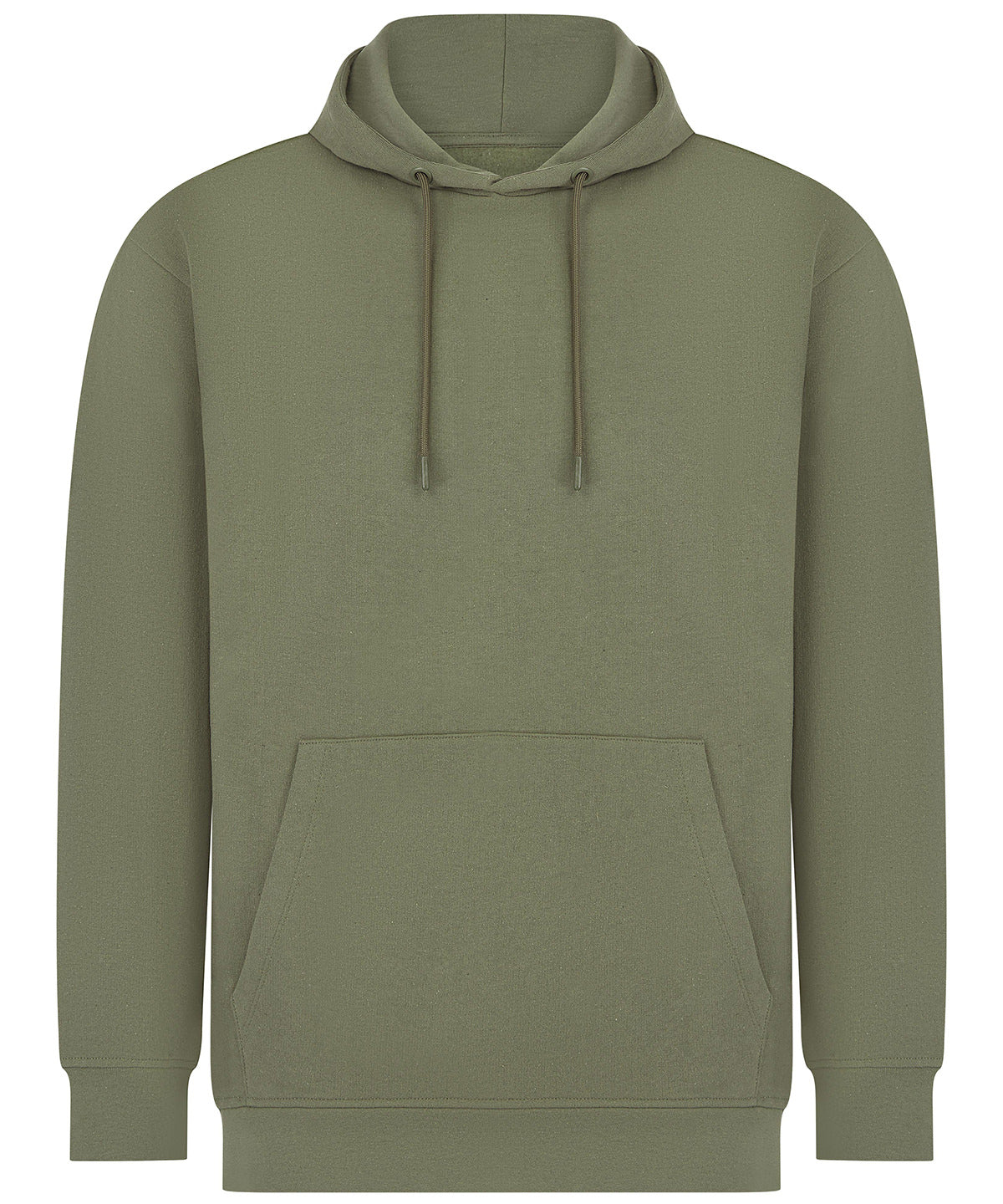 SF Unisex sustainable fashion hoodie in Khaki, front view