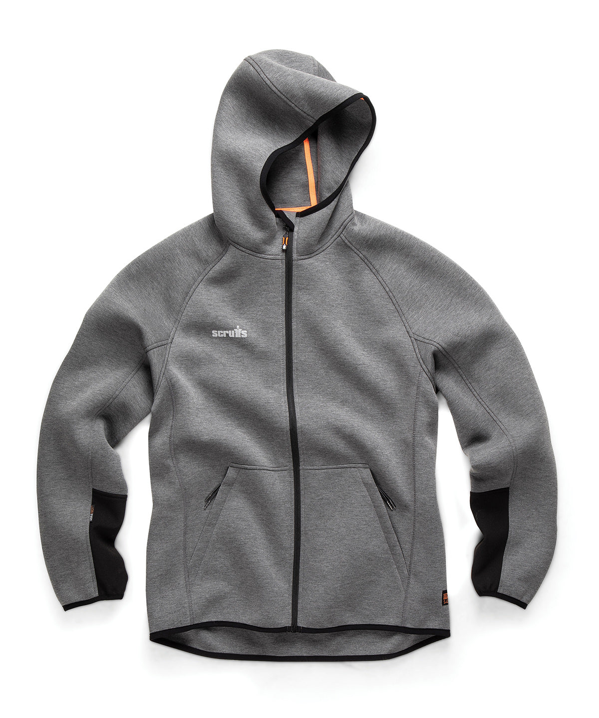 Scruffs Trade air-layer hoodie in Charcoal, front view