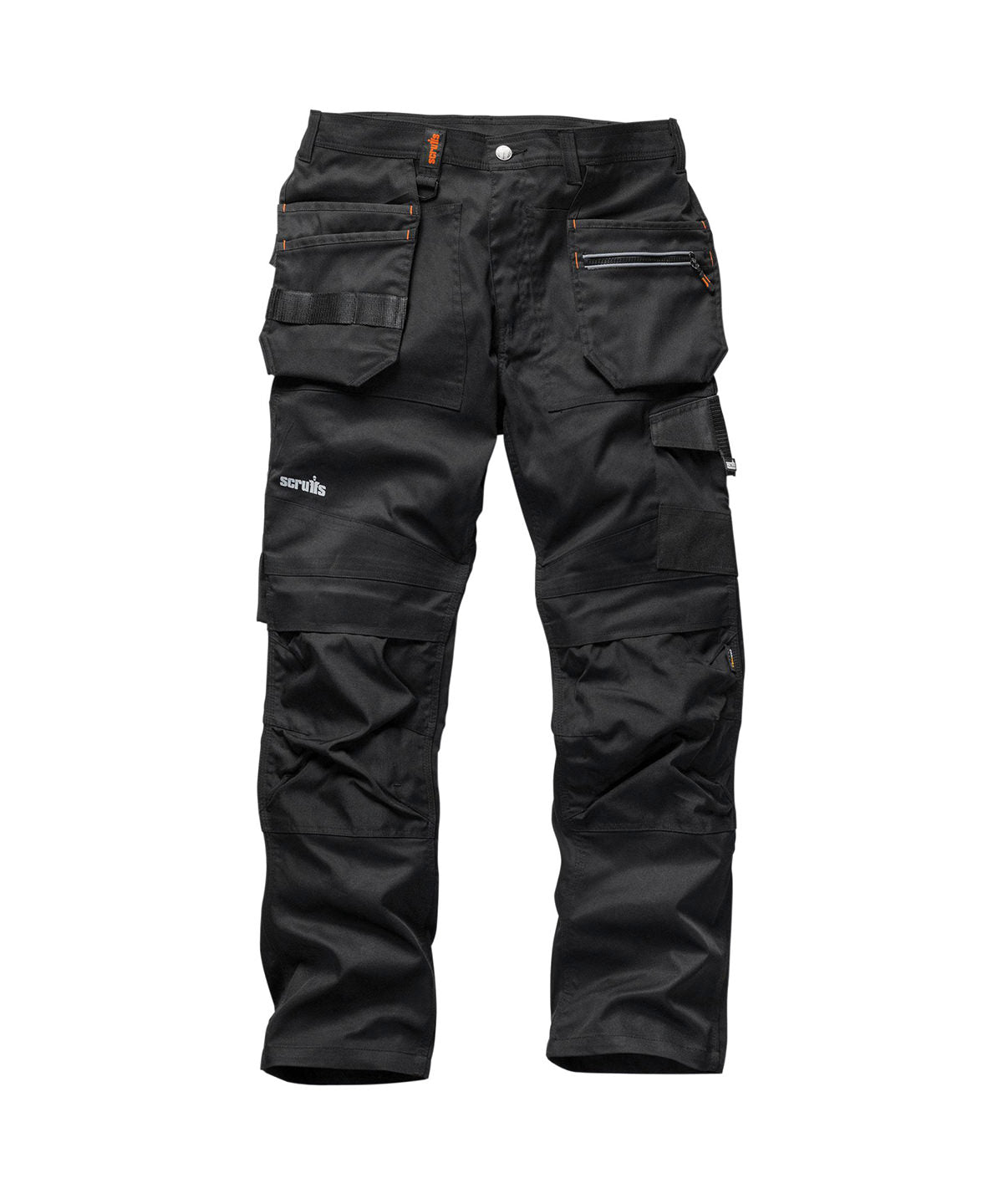 Scruffs Trade Flex trousers in Black, front view