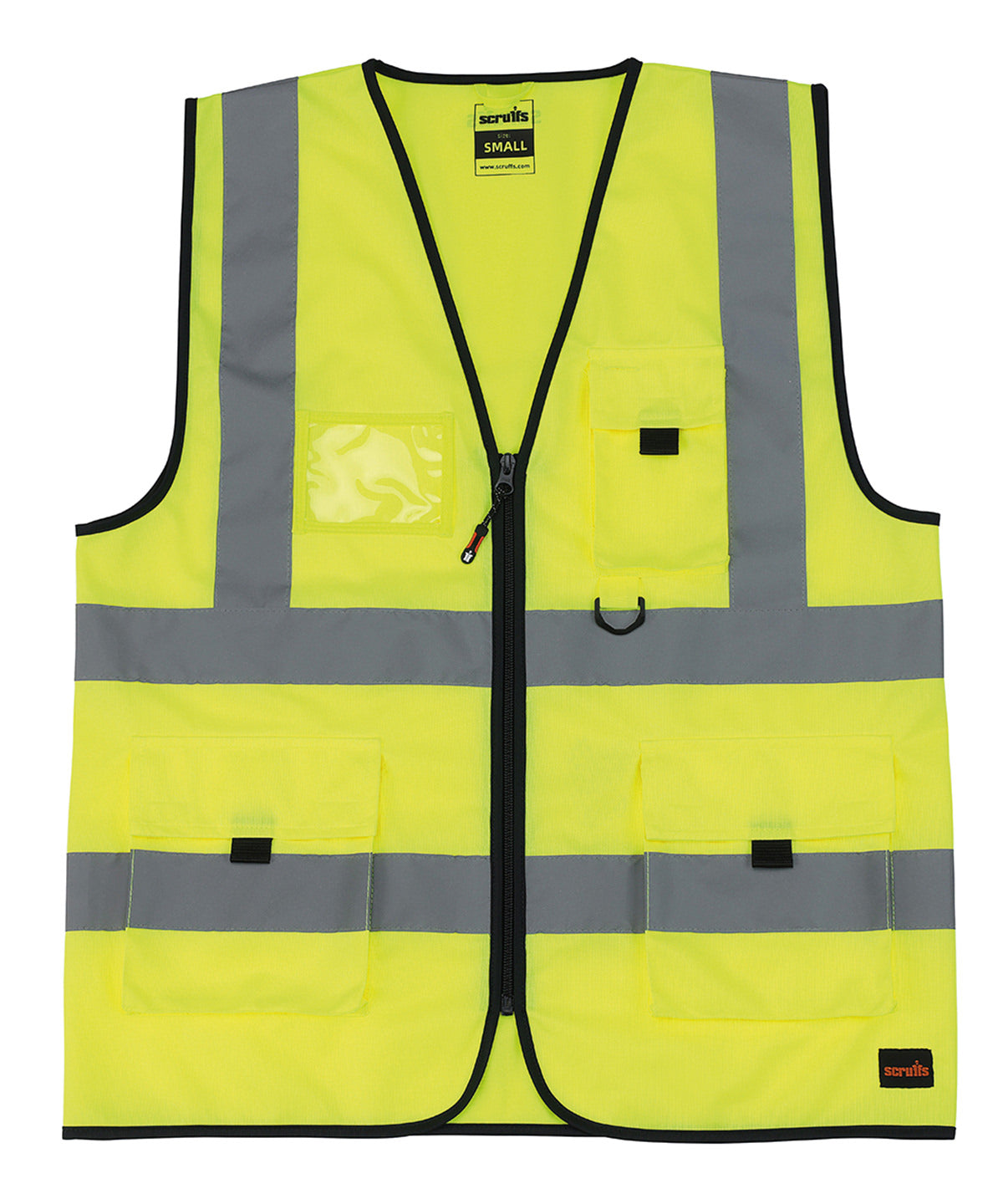 Scruffs High-visibility technical vest in Yellow, front view