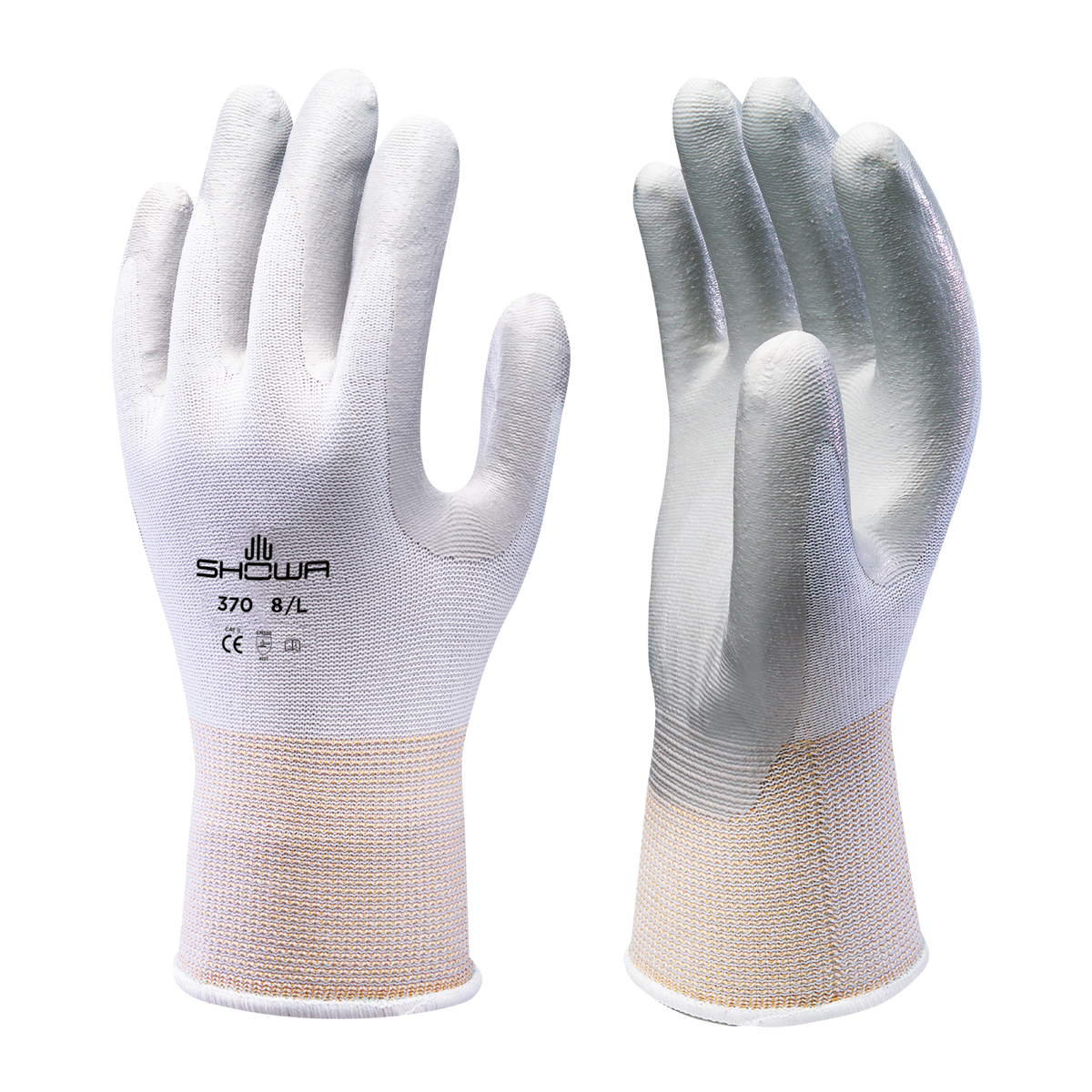 Showa 370 Nitrile Palm Coated Assembly Grip Glove in White, main product image