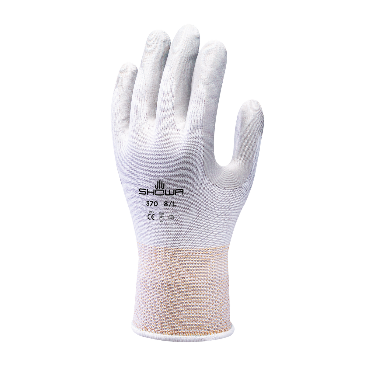 Showa 370 Nitrile Palm Coated Assembly Grip Glove in White, image 2