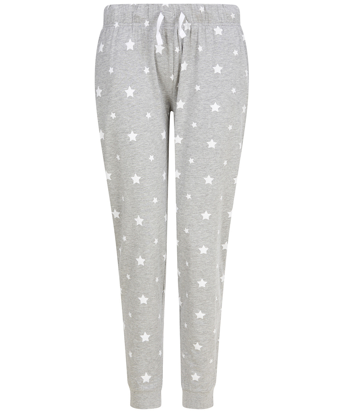 SF Women's cuffed lounge pants in Heather Grey/White Stars, front view