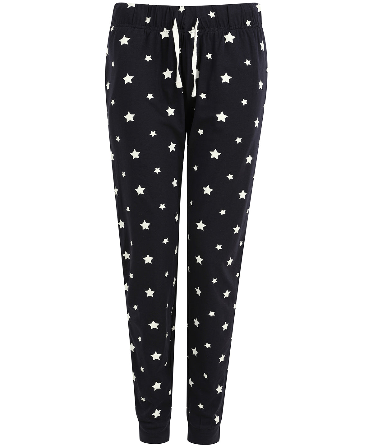 SF Women's cuffed lounge pants in Navy/White Stars, front view