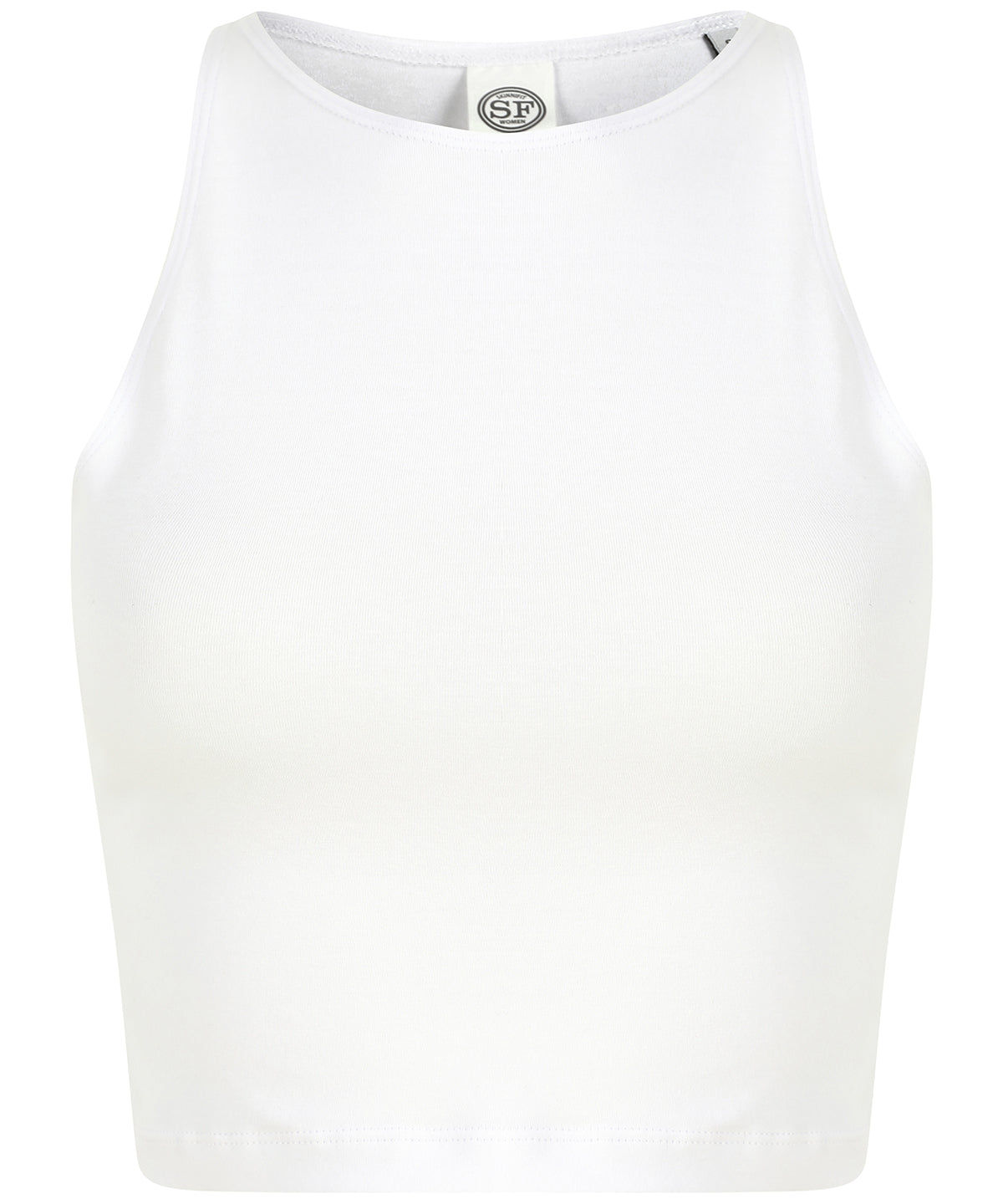 SF Women's cropped top in White, front view