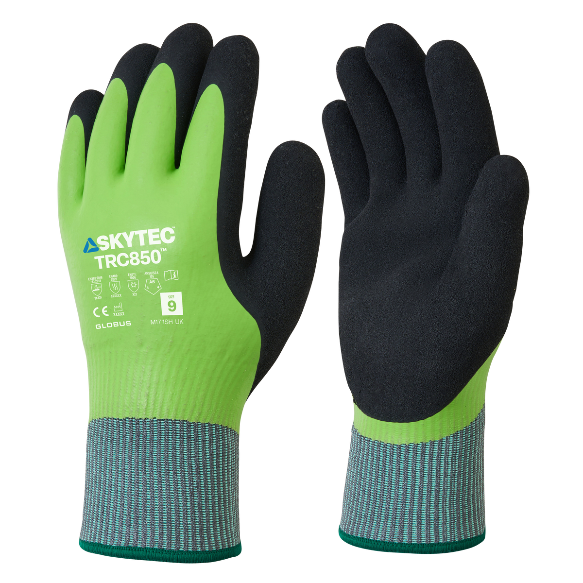 Skytec TRC850 High Cut Resistant Dual Latex Thermal Grip Glove in Green, main product image