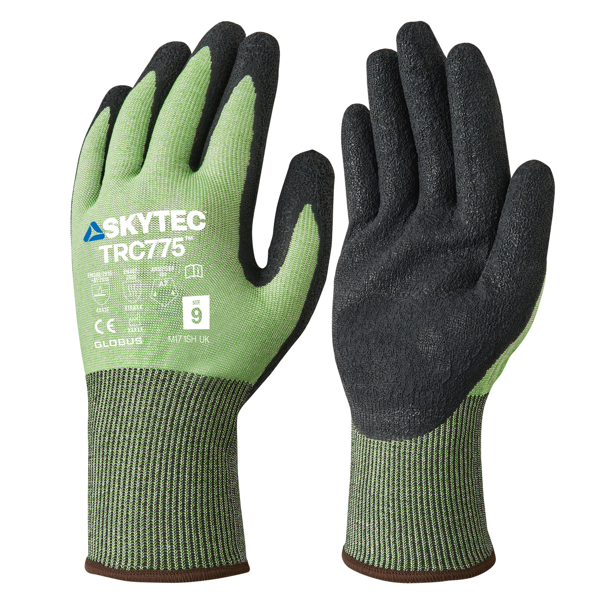 Skytec TRC775 High Cut Resistant Crinkle Latex Glove in Green, main product image