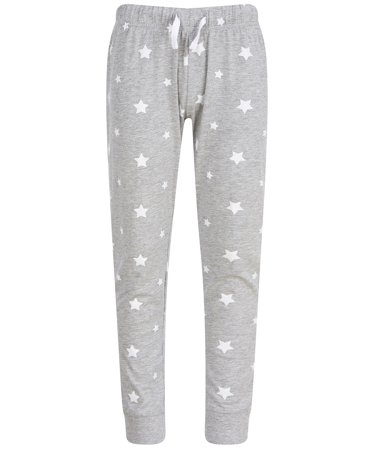 SF Kids cuffed lounge pants in Heather Grey/White Stars, front view
