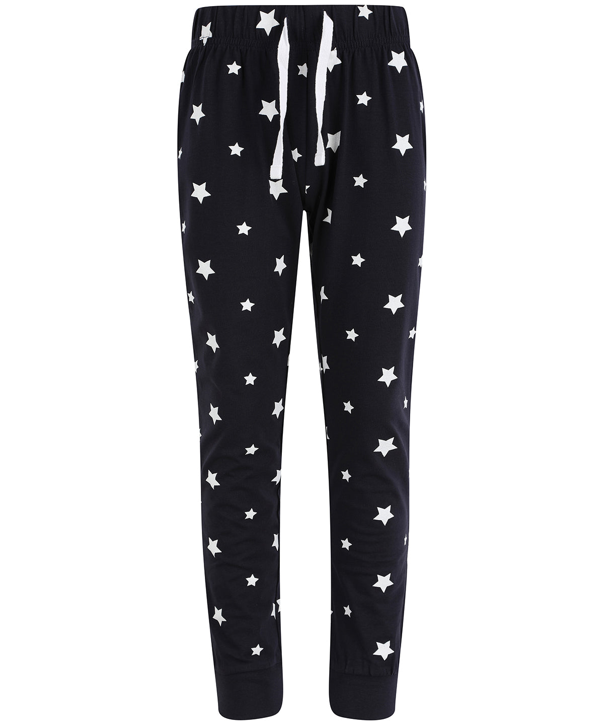 SF Kids cuffed lounge pants in Navy/White Stars, front view