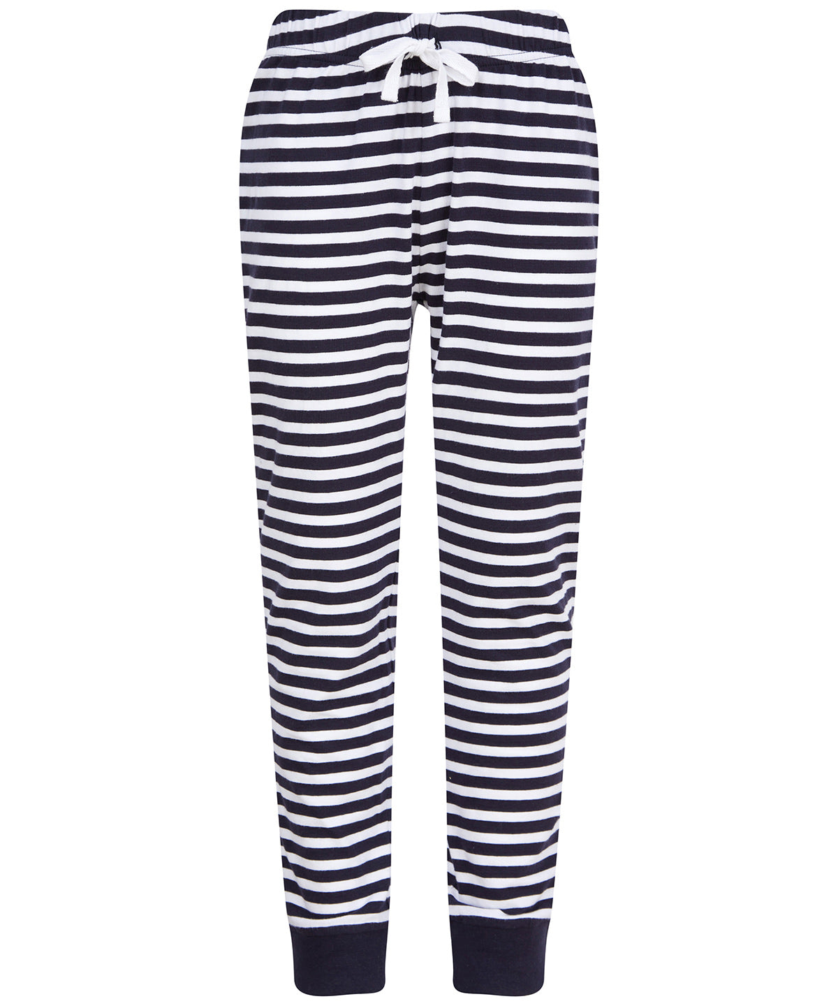 SF Kids cuffed lounge pants in Navy/White Stripes, front view