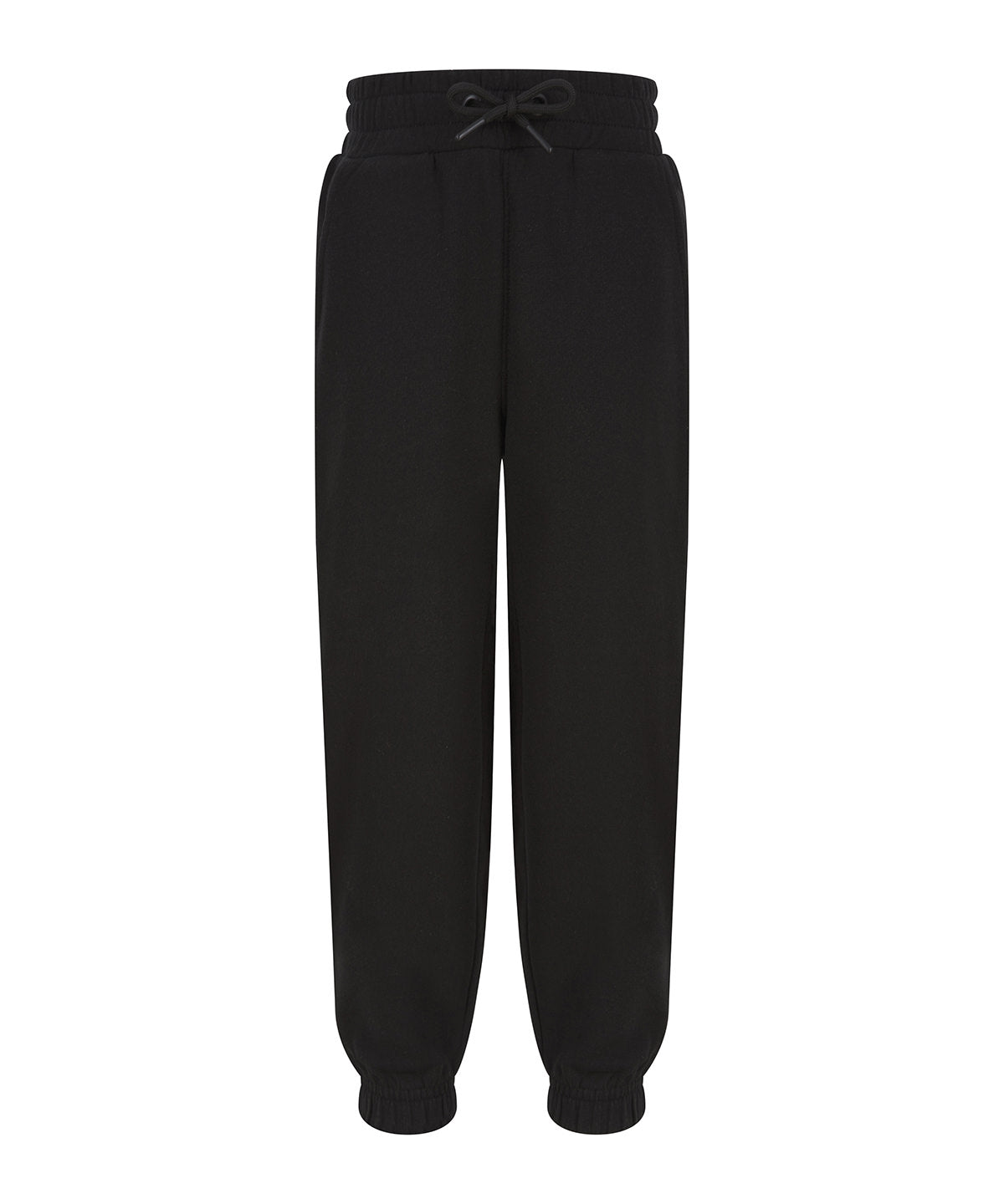SF Kids sustainable fashion cuffed joggers in Black, front view