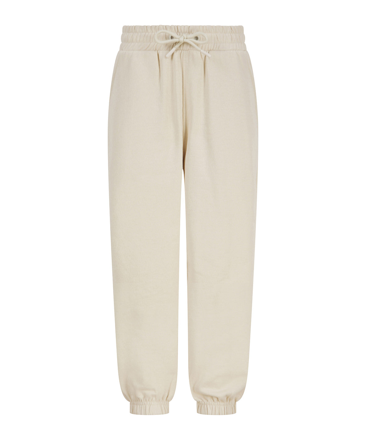SF Kids sustainable fashion cuffed joggers in Light Stone, front view