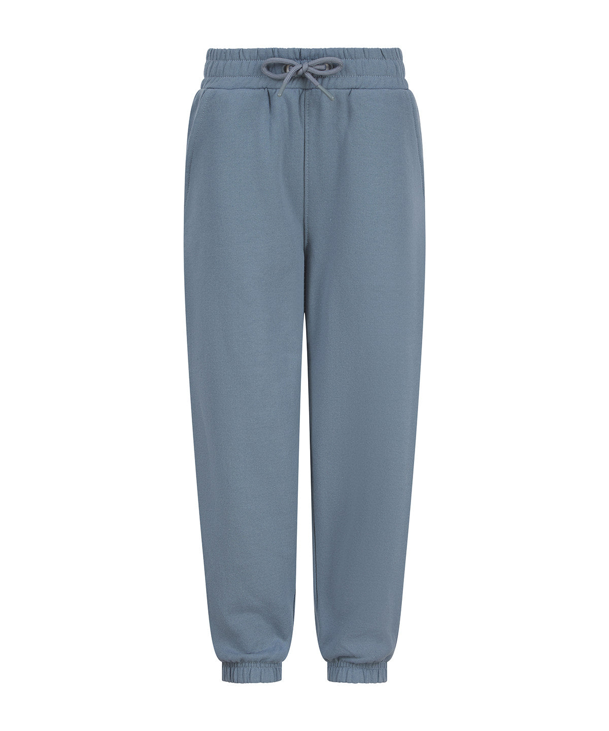 SF Kids sustainable fashion cuffed joggers in Stone Blue, front view