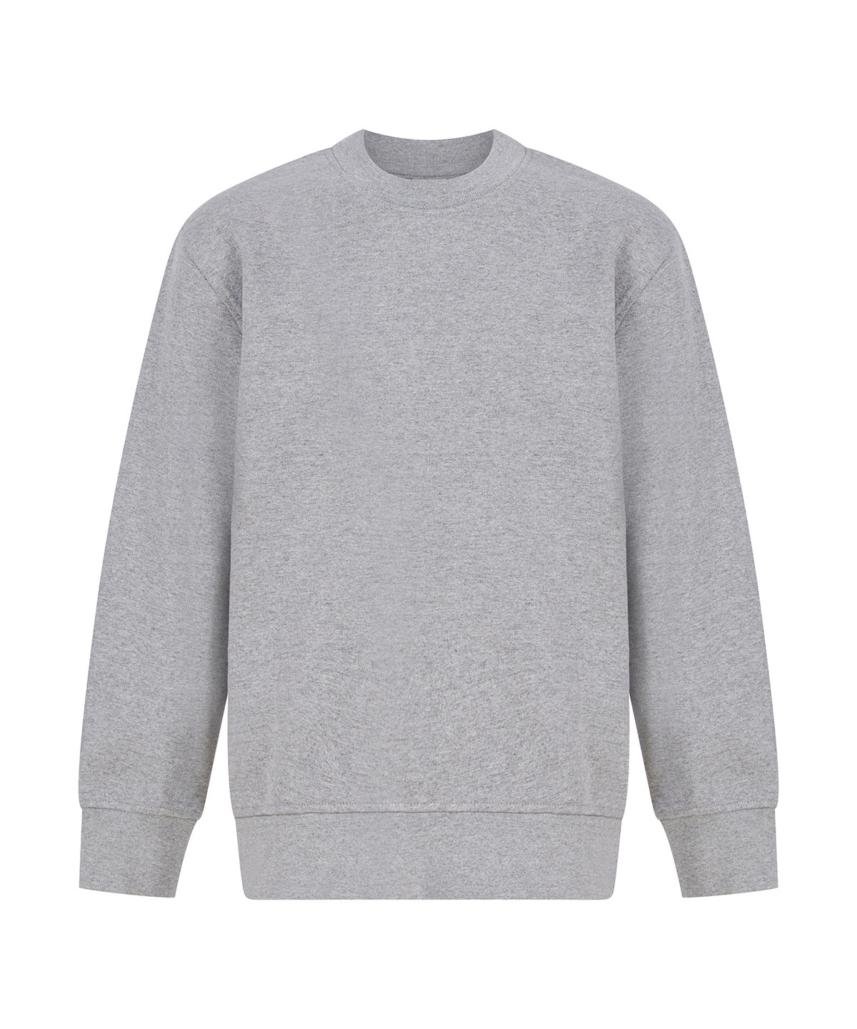 SF Kids sustainable fashion curved hem sweatshirt in Heather Grey, front view