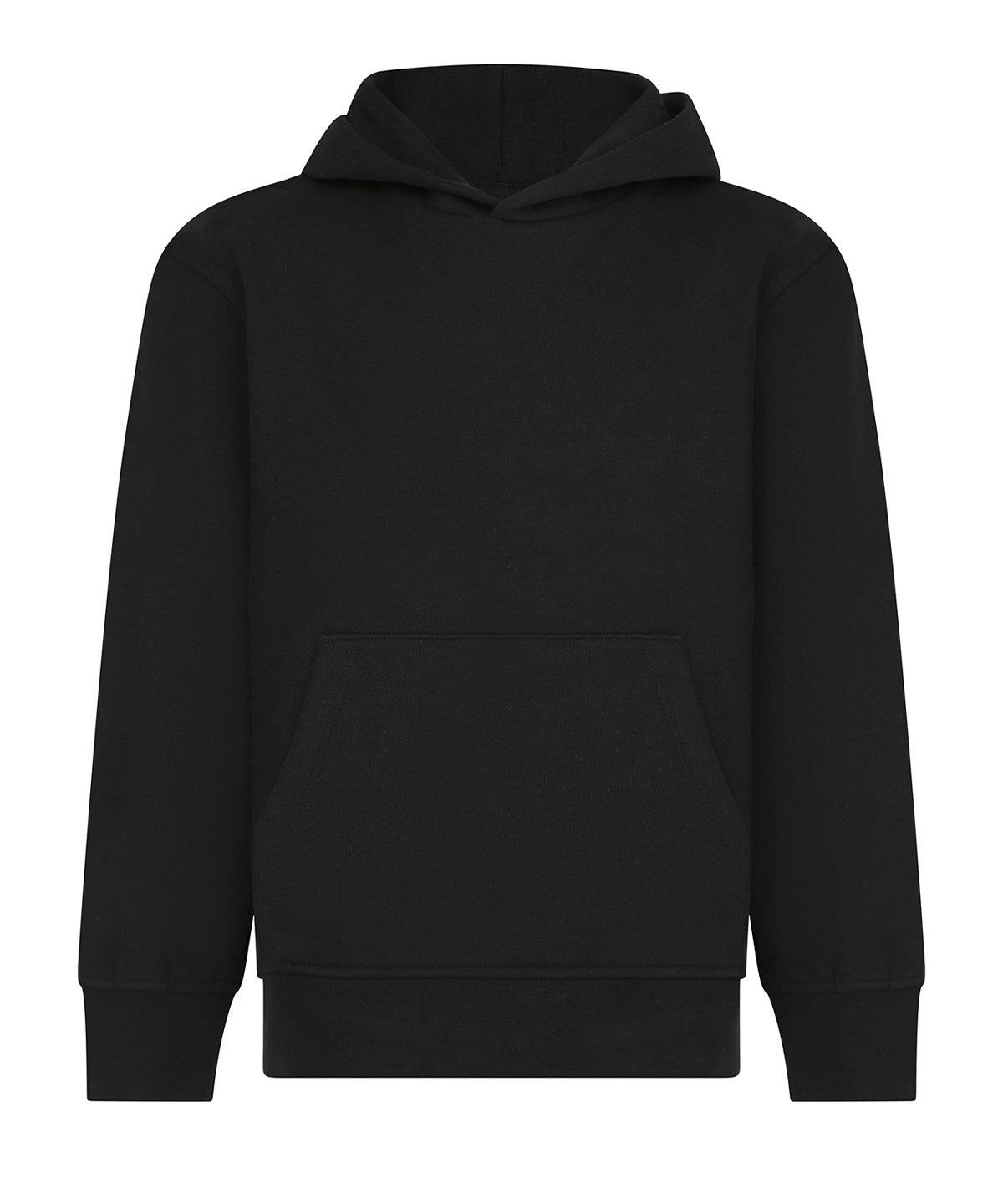 SF Kids sustainable fashion hoodie in Black, front view