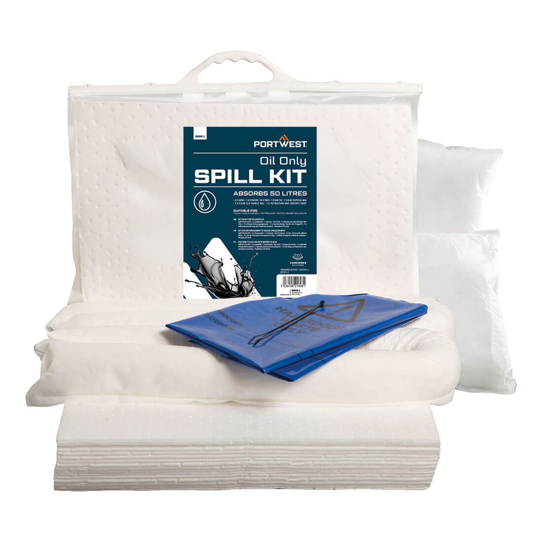 Portwest 50 Litre Oil Only Kit in White, main product image