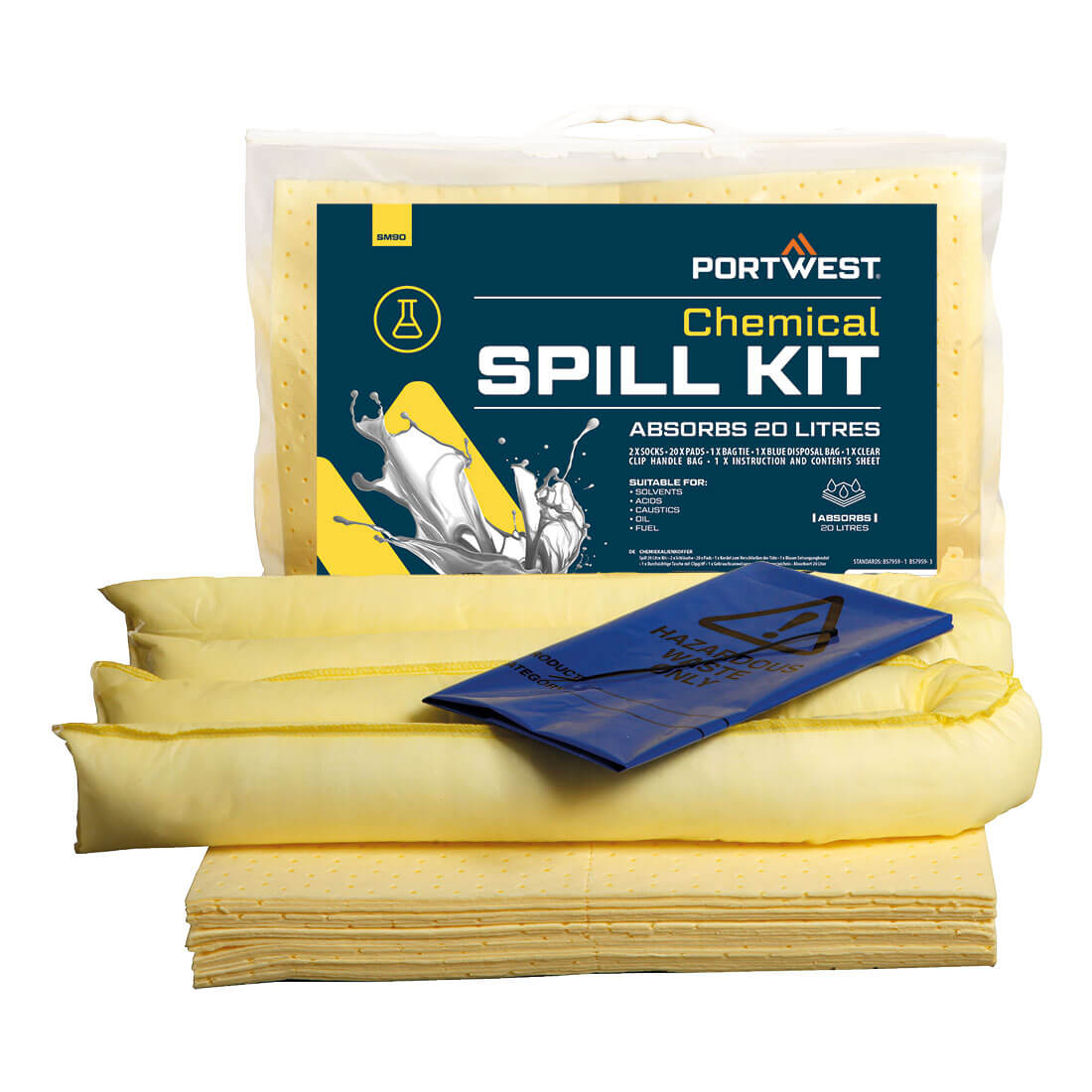 Portwest 20 Litre Chemical Kit in Yellow, main product image