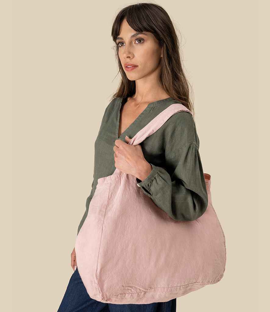 Spasso Linen Shopping Bag in Petal Rose
