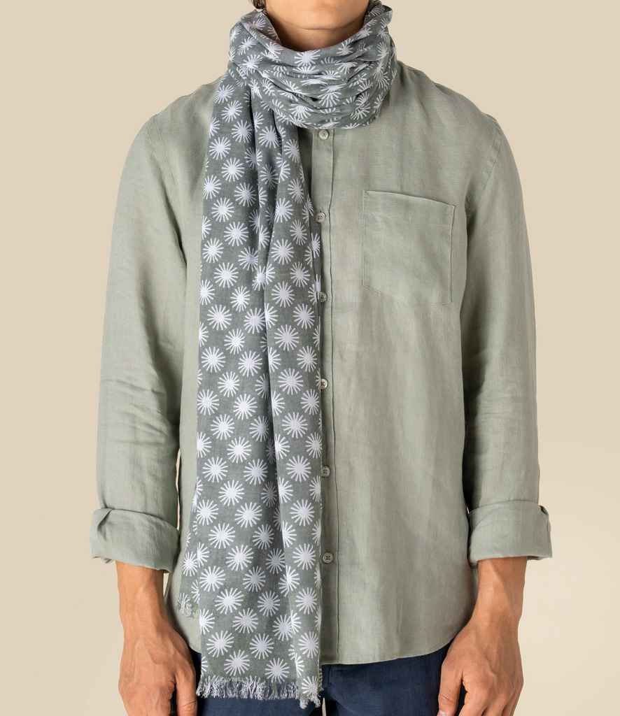 Spasso Sunburst Scarf in Green Sunburst, front view