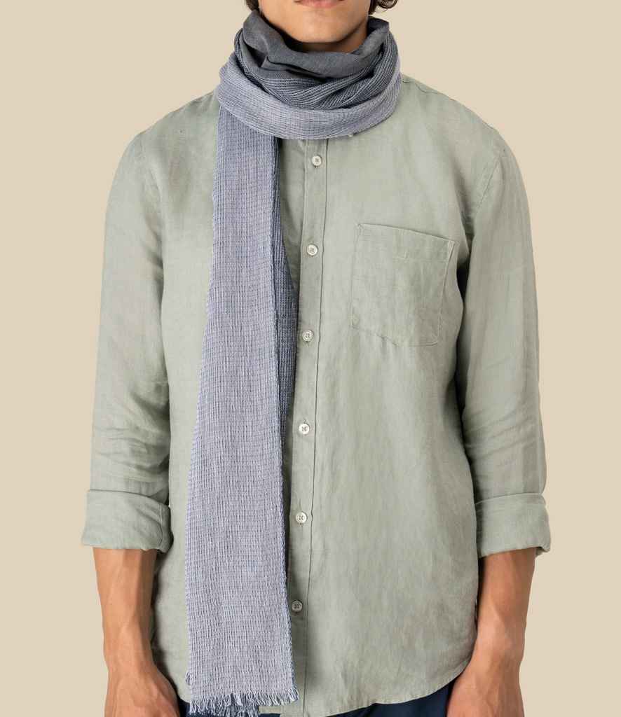 Spasso Graphite Ink Striped Scarf in Graphite Ink Stripes, front view
