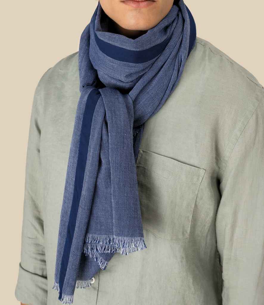 Spasso Blue Dotted Scarf in Blue Dotted, front view