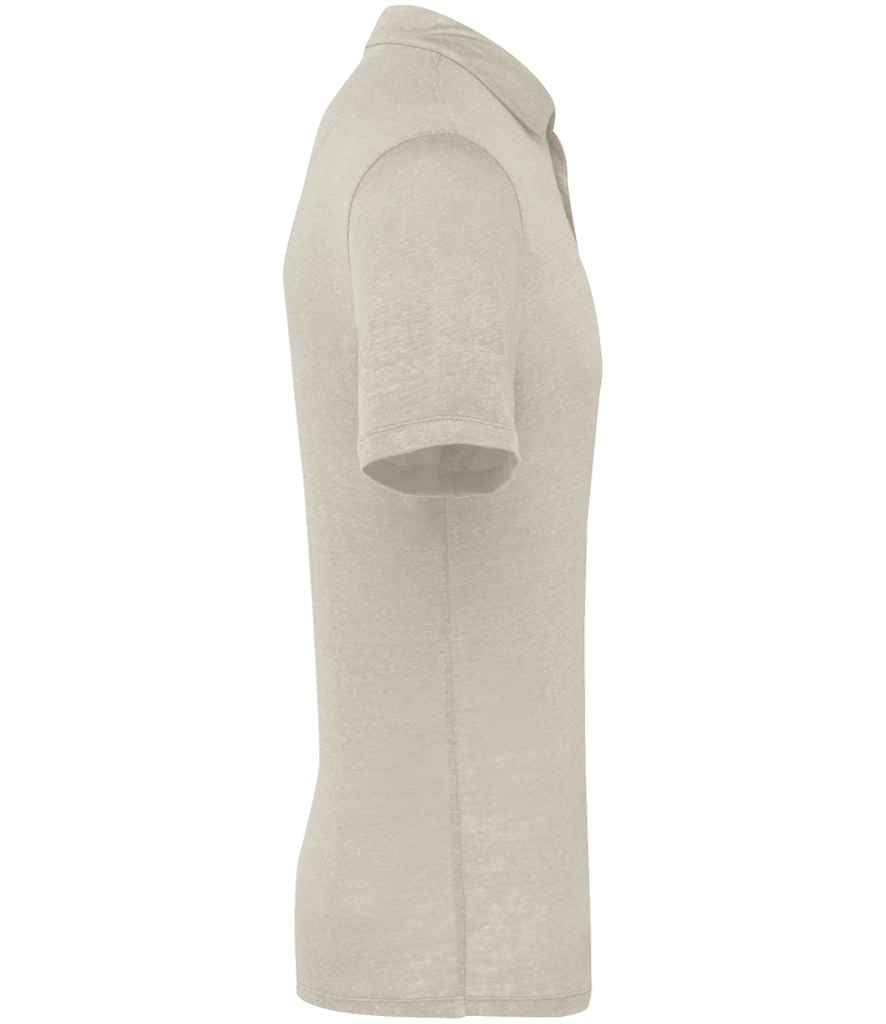 Spasso Knitted Linen Polo Shirt in Linen Sand, side view