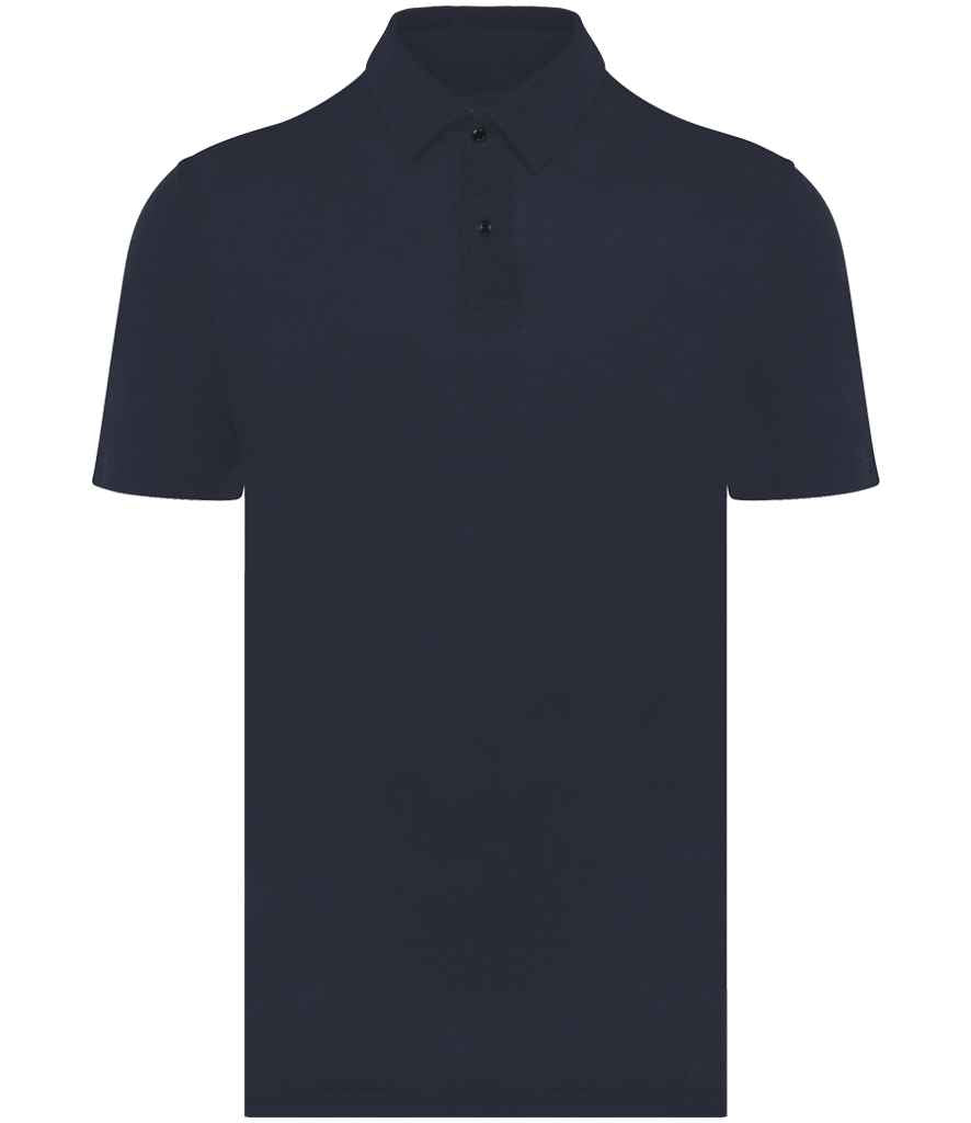 Spasso Knitted Linen Polo Shirt in Navy, front view