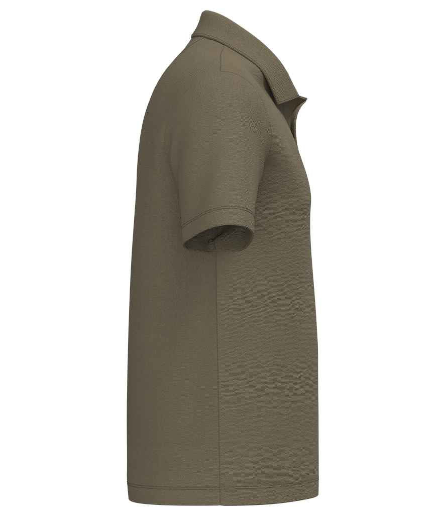 Spasso Terry Towel Polo Shirt in Light Olive Green, side view