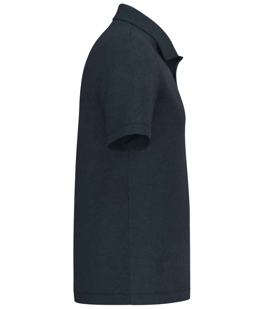 Spasso Terry Towel Polo Shirt in Navy, side view