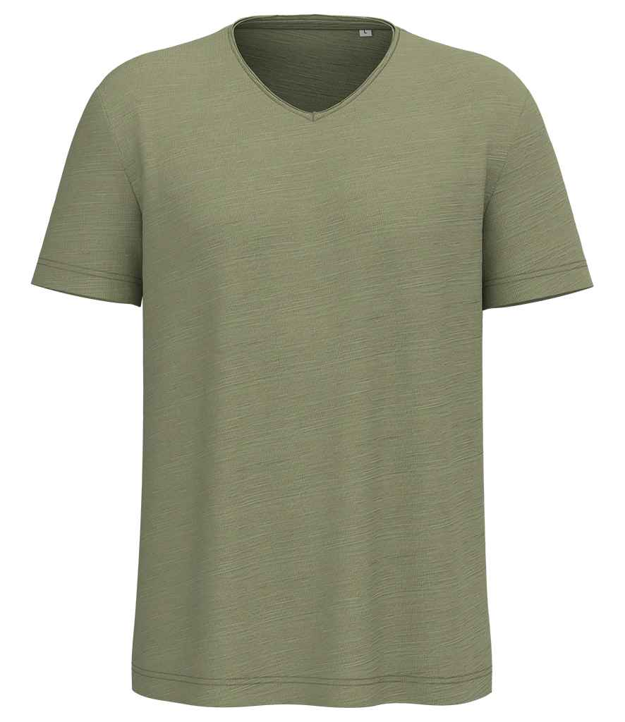 Spasso Drop Shoulder Raw Edge Collar Slub T-Shirt in Tender Green, front view