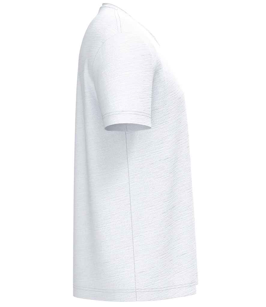 Spasso Drop Shoulder Raw Edge Collar Slub T-Shirt in White, side view