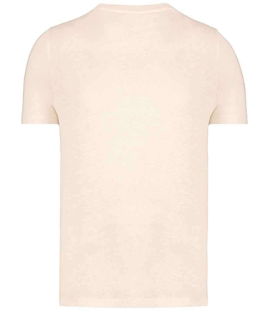Spasso Crew Neck Linen T-Shirt in Ivory, back view