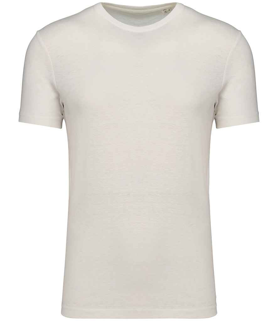 Spasso Unisex Organic Cotton Linen Blend T-Shirt in Ivory, front view