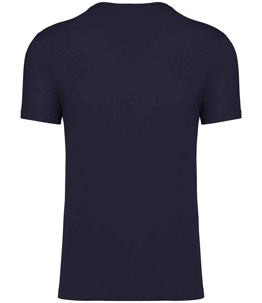 Spasso Unisex Organic Cotton Linen Blend T-Shirt in Navy, back view