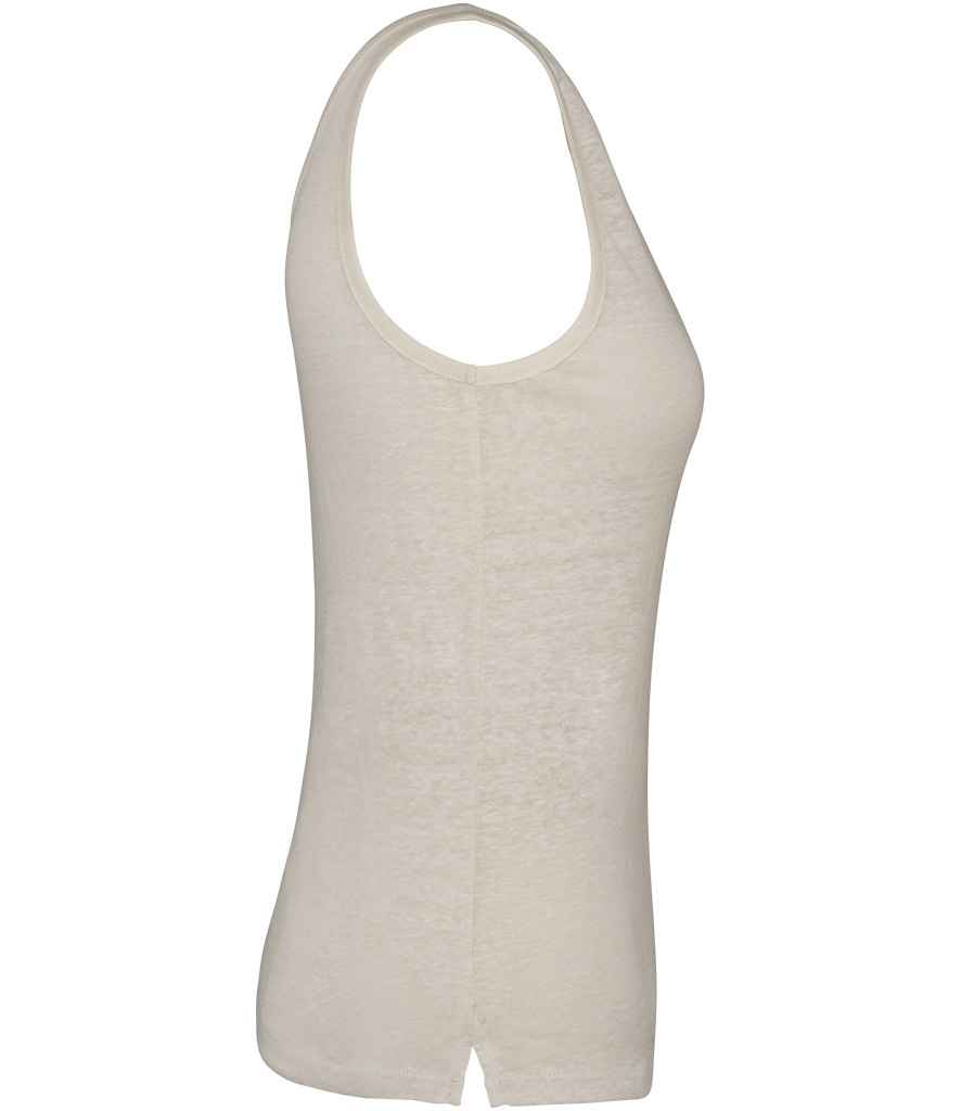 Spasso Ladies Linen Tank Top in Ivory, side view