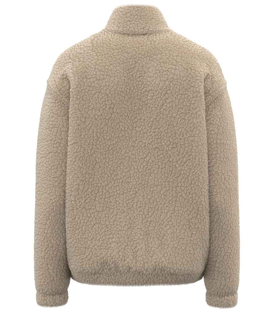 Spasso Unisex Sherpa Drop Shoulder 1/4 Zip Sweat in Wet Sand, back view
