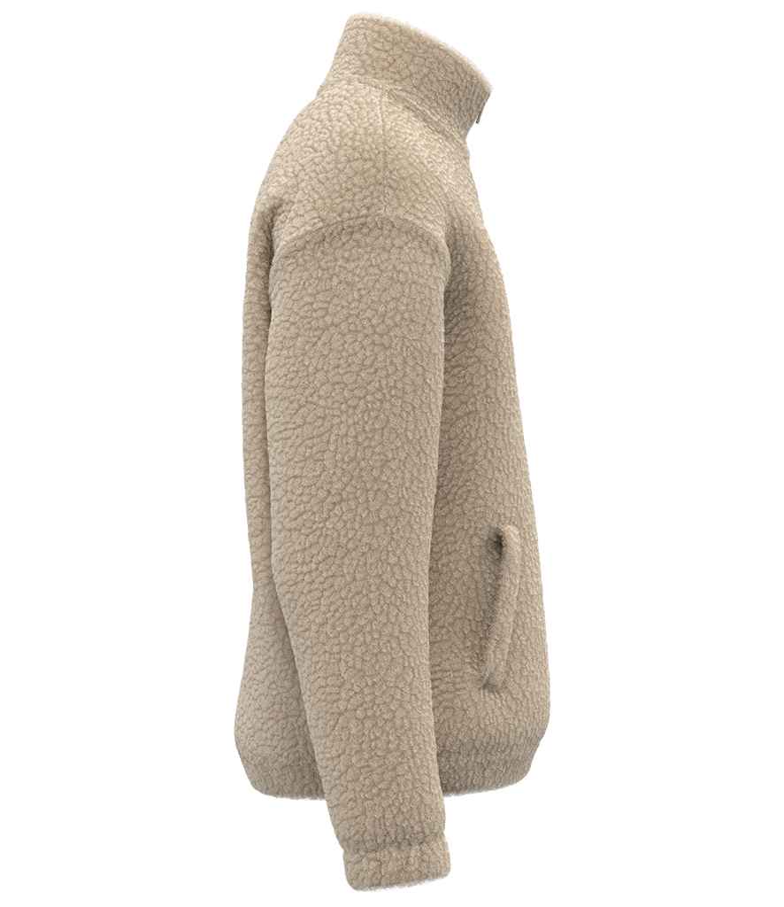 Spasso Unisex Sherpa Drop Shoulder 1/4 Zip Sweat in Wet Sand, side view