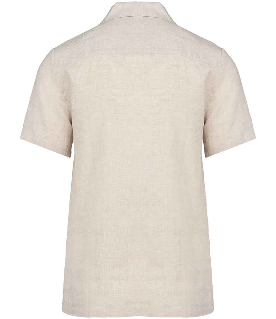 Spasso Short Sleeve Linen Shirt in Linen, back view