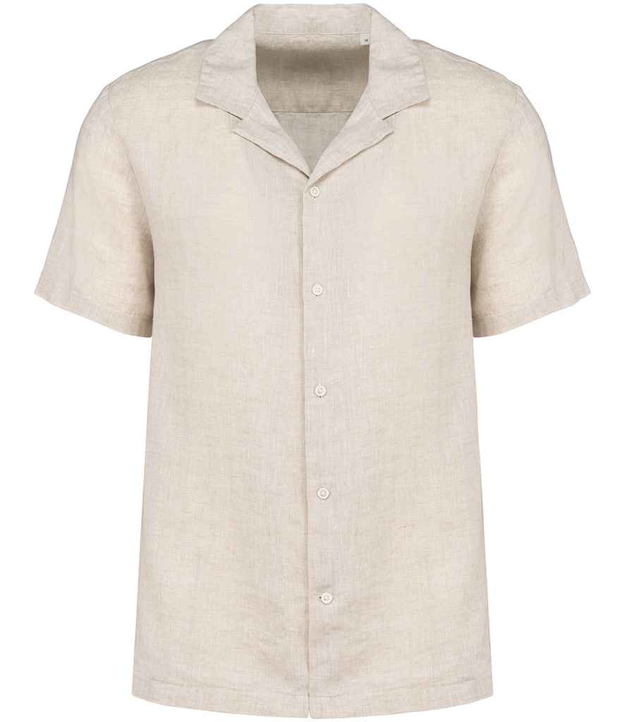 Spasso Short Sleeve Linen Shirt in Linen, front view