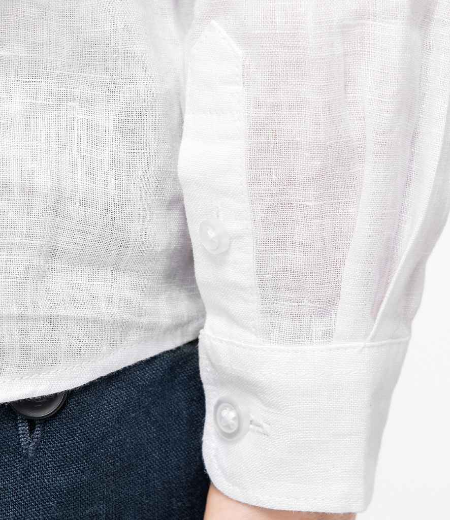 Spasso Kids Long Sleeve Linen Shirt in White