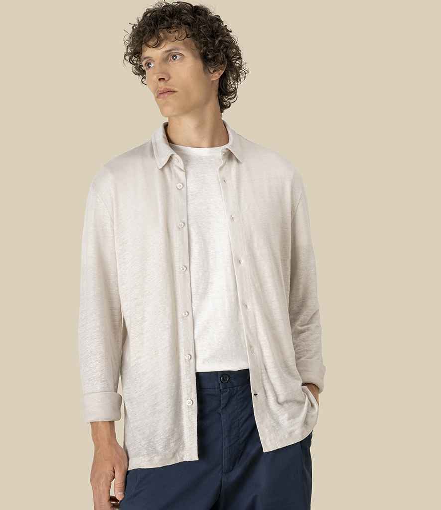 Spasso Long Sleeve Linen Shirt in Linen Sand